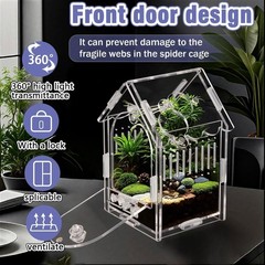 Jumping Spider Enclosure Kit Acrylic Terrarium for Tarantulas, Reptiles & Pra…