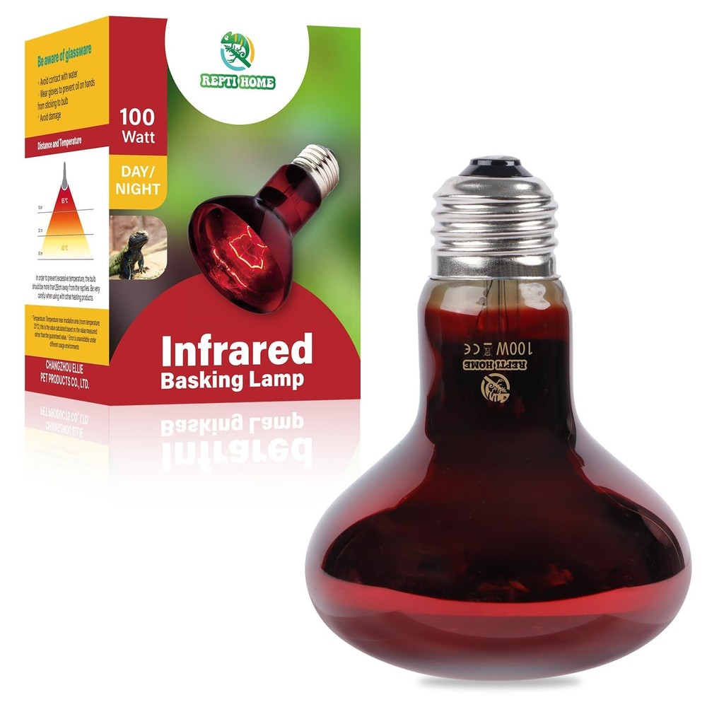 Reptile Heat Lamp,100W Red Basking Spot Lamp Bulb for Chickens Amphibians, In…