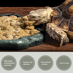 Reptile Water Dish Bowl Resin Rock Reptile Food and Water Feeder Pet Aquarium…