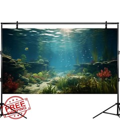 Riivvdise Aquarium Background 48×18 Green Blue