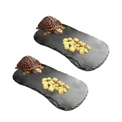 Reptile Basking Platform 11″x5.5″ Feeding Dish & Bathing Slab for Turtles & Liza
