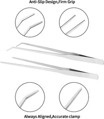 Long Aquarium Tweezers Straight and Curved 10.6 Inch Stainless Steel Reptile
