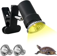 DOMICA 50W Reptile Heat Lamp UVA UVB E27 Clip Basking Light Turtle Lizard Snake
