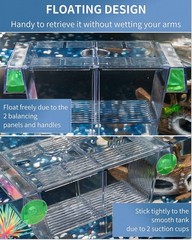Pawfly Aquarium Fish Breeding Box Acrylic Hatchery Incubator Tank with Suctio…
