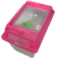 Terrarium Habitat Small Fish Tank Turtle Tank Living Tank Portable House Pink
