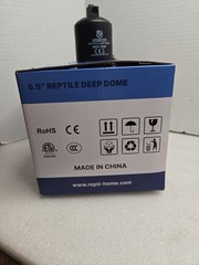REPTI HOME Reptile Deep Dome 5.5 in Lamp Fixture w/ Thermostat Controller Black