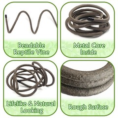 Reptile Tank , Artificial Plants Vines and Flexible Leaves With Suction Cups,…