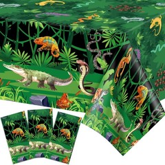 3 Pcs Reptile Swamp Party Tablecloth, Reptile Swamp Tablecovers Alligator Tur…