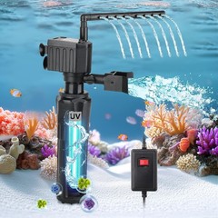hygger Aquarium U-V Filter for 10-40 Gallon Tank, Submersible 12W Pump Filter…