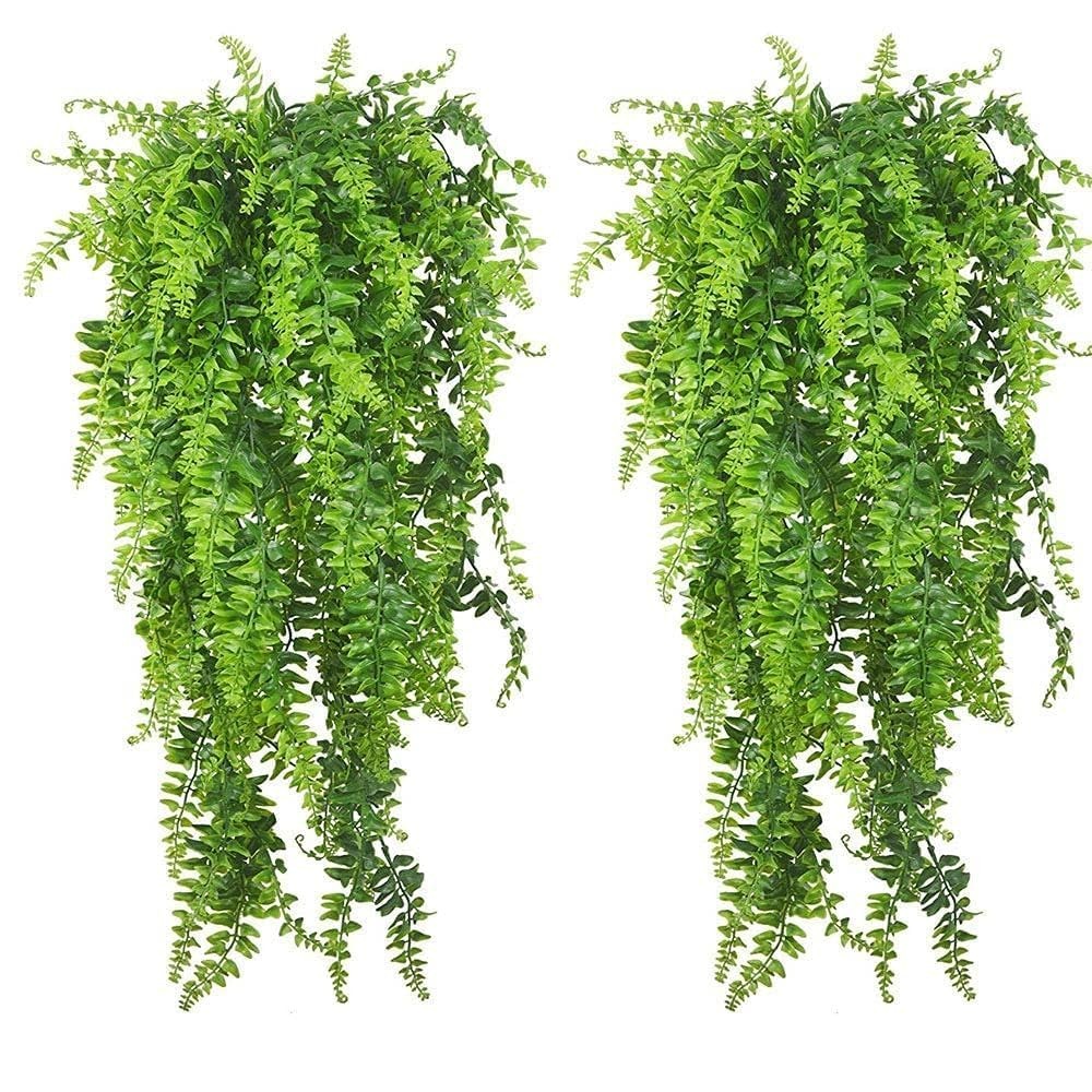PINVNBY Reptile Plants Hanging Fake Vines Boston Climbing 2 PCS, Green