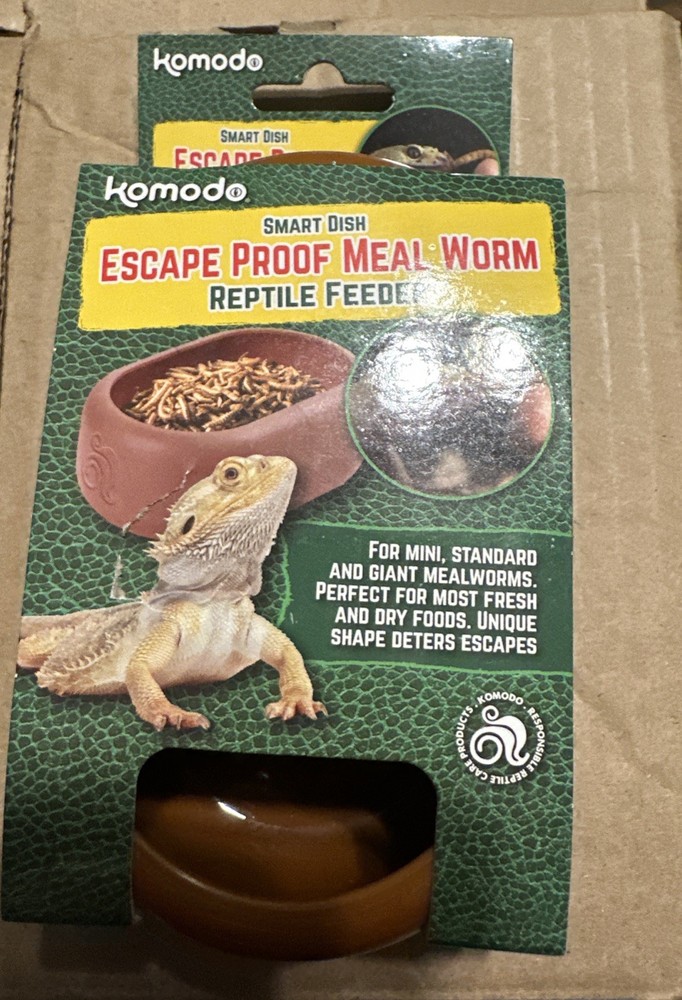 Komodo Smart Dish Escape Propf Meal Worm Reptile Feeder