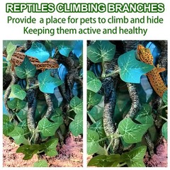 BNOSDM Reptile Climbing Branch,Crested Gecko Climb Corner Branch with Suction…