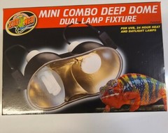 Zoo Med Mini Combo Deep Dome Dual Lamp Fixture 2 x 5 1/2″ NEW NIB