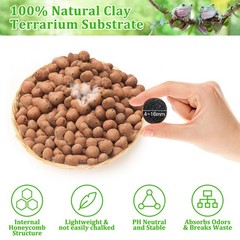 Riare 10LBS Expanded Clay Balls Terrarium Substrate for Reptiles – 100% Organ…