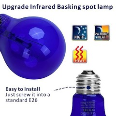 Aiicioo Dimmable Reptile Heat Lamp -40 Watt Daylight Blue Reptile Bulb (2*2Pack)