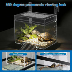 Adjustable Turtle Basking Platform, 7.8 x 5.5 x 5.5 Inch Above Tank Topper wi…