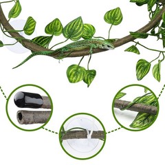 Reptile Tank , Artificial Plants Vines and Flexible Leaves With Suction Cups,…