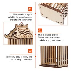 1PC Critter Case Insect Habitat Bug House Insect Mesh Cage Wooden Insect Hotel