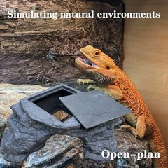 X-Large Reptile Basking Platform – Heat Storage Slate Stone Hide for Lizards & S