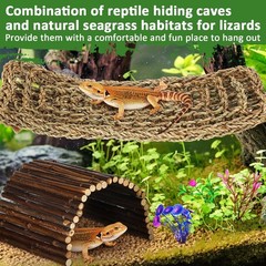 18 Pcs Bearded Dragon Tank Accessories Reptile Bridge Hammock Plants Bridge