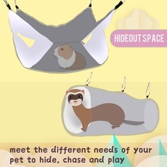 Rat Ferret Hammock Toys Cage Accessories, Guinea Pig Hideout Tunnel, Warm Bed…