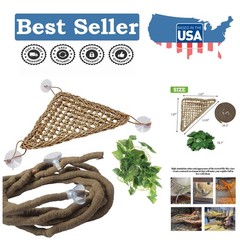 Flexible Jungle Climber Vines and Hammock for Bearded Dragons and Other Reptiles