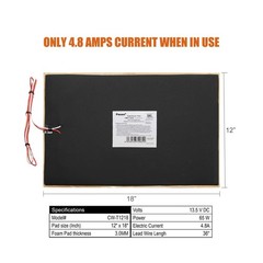Facon 12″ x 18″12V RV Tank Heater Pad with Thermostat – 2Pack, 12Volts Heatin…