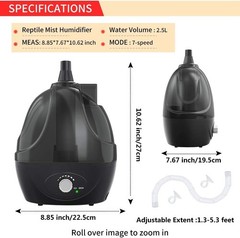 Enhanced Humidity Control with 2.5L Reptile Mister for Terrariums & More