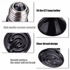 2 Pack 150W Ceramic Heat Emitter Reptile Heat Bulbs for Amphibian Chicken Dog