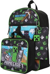 Bioworld Minecraft Adventure Mode 5-Piece Backpack Set Green