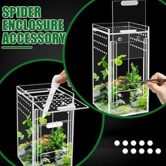 Mini Spider Enclosure, 3x3x6’’ Acrylic Terrarium with Ventilation Jumping Spi…