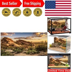 Durable Polyester Aquarium Background – Vibrant Cactus Scene 48×24