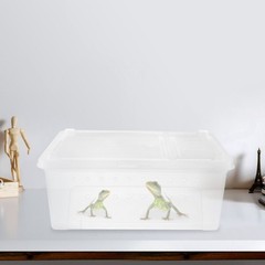 1Pcs Reusable PP Plastic Case for Reptiles White Feeding Box with Air Holes
