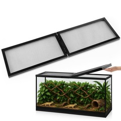 Landhoow 55 Gallon Screen Cover for Hinged Door Pet Reptile Terrarium Screen Cov