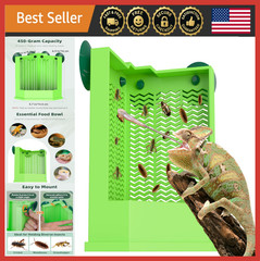 Reptile Escape-Proof Feeder Bowl Wall-Mount Dish for Lizards & Frogs