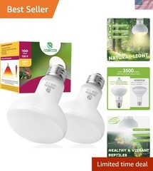 2 Pack 100W Reptile Heat Bulbs – Simulate Natural Sunlight for Terrarium Pets
