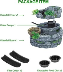 500ML Reptile Waterfall Fountain, Reptile Water Drinking Fountain