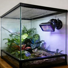 Adjustable UVB Reptile Light, UVB 1.0-10.0 Dimmable LED, Inside-Tank Suction …