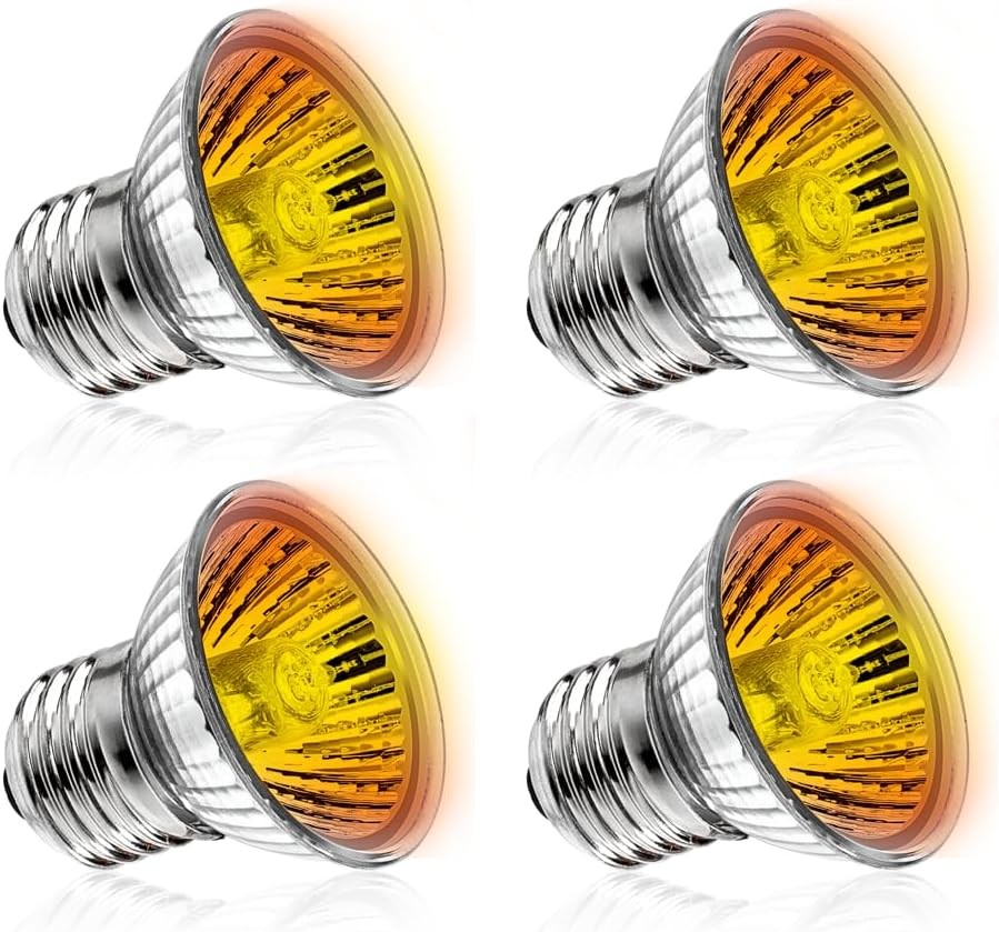 Reptile Heat Bulb UVA UVB 50W 4 Pack for Bearded Dragon