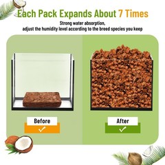 2 Pack Natural Coconut Chip Substrate for Reptiles- Compressed Coconut Husk R…