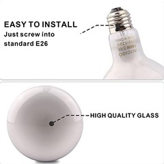 Aiicioo Reptile Basking Light Bulb – 100W Reptile Heat Lamp 2 Pack UVA Daylight