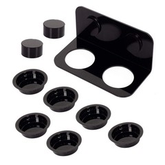 WACOOL Magnetic Reptile Ledge, Acrylic Gecko Feeding Ledge with 6PCS Black