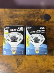 Heat Lamp 250 Watt Non-LED Flood Light R40 Bulb Soft White Clear Reflector Lot 2
