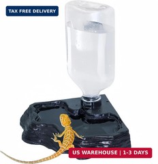17oz Terrarium Tank Reptile Food Feeders Bowl, Water Feeder Automatic Water Disp