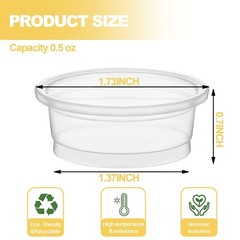 ANCKNE 200 pcs 0.5oz Crested Gecko Food and Water Feeding Cups | Transparent