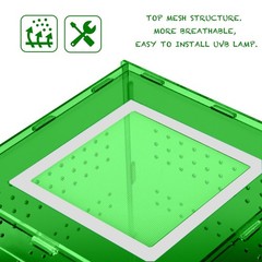 8x8x12 Acrylic Terrarium Reptile Tank – Cyberpunk Deep Green Reptile Enclo