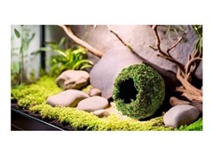 Galapagos Reptile Moss Cave Hide Gecko, Frog Habitat Moss Accessories 6” OPN BOX