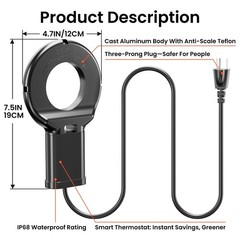 250W Submersible Cast Aluminum De-Icer – Thermostatic Chicken Water Heater