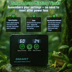 Reptile Mister Automatic Misting System with 360° Adjustable Nozzles, USB P