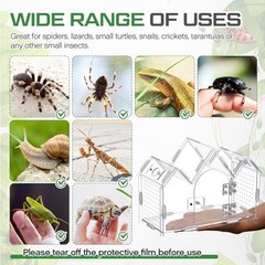 Weysat Jumping Spider Enclosure 9.5×3.9×6.7 Acrylic Tarantula Terrarium Habitat